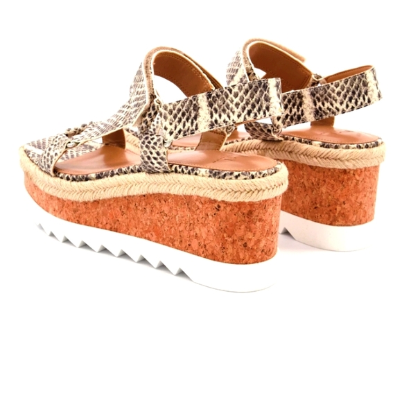 Marc Fisher Snakeskin Wedge SandalsMarc Fisher Wedges Women's Sandals 7.5 Leathe - Picture 7 of 10
